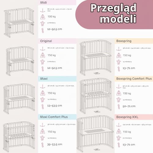 babybay Boxspring XXL łóżko pomocnicze, lakierowane na szaro