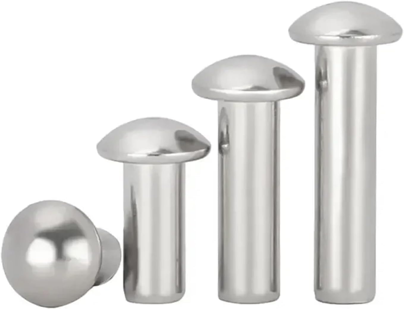 Hammer Rivets,Solid Rivet M3-M8,304 Stainless Steel Round Head Self-plugging Semi-Round Type，