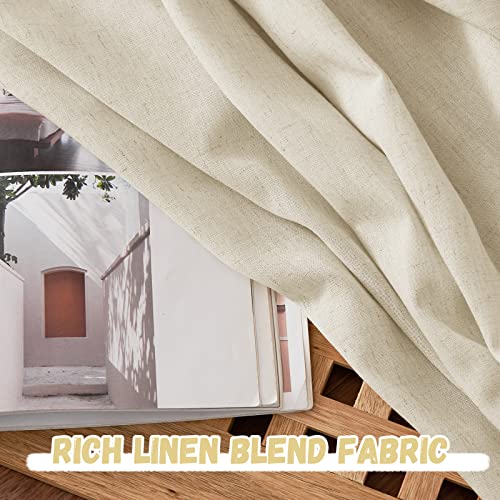 Stangh Natural Linen Bedroom Curtains - Half Window Privacy Drapes For Kitchen Bathroom, Back Tab Lightweight Airy Linen Sheer Curtains For French Door Cabinet Closet, W55 X L54, 2 Panels #TOP3