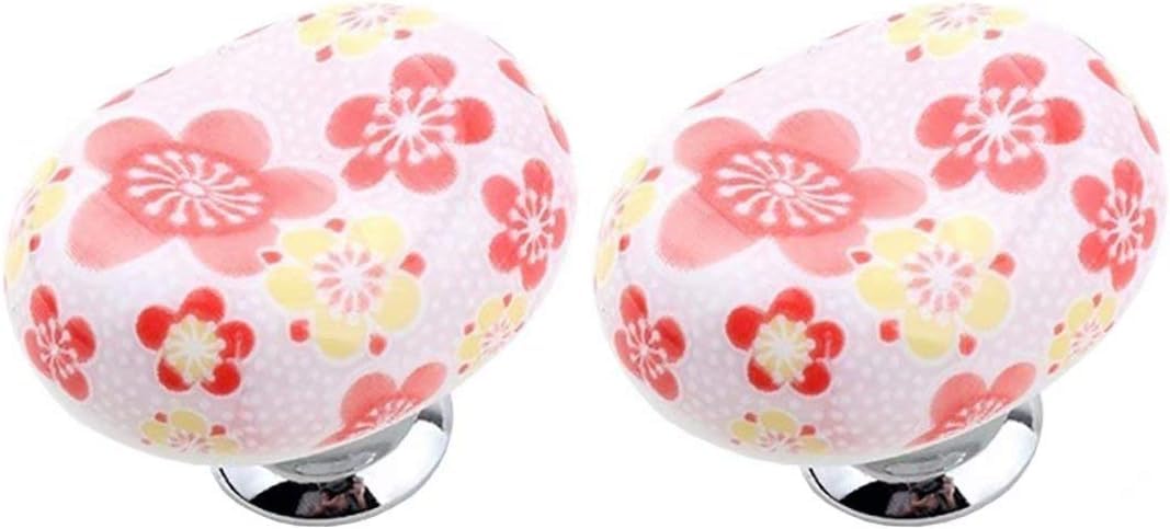 QZHAXITYT Ceramic Cabinet Knobs Pulls Ceramic Drawer Knobs Candy Ceramic Knobs for 's Furniture, 2 Pcs 34x26x16mm(Style C)