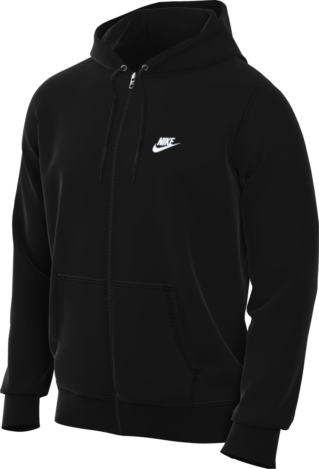 NIKE FN3884-010 Club Sweatshirt Men's BLACK/BLACK/WHITE Size M