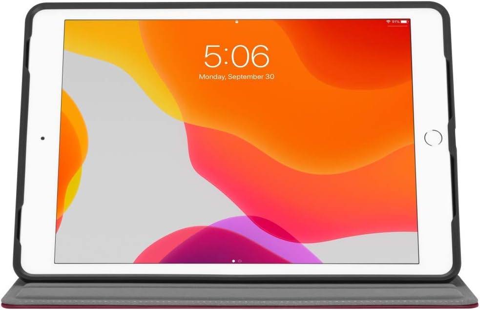 Product Deal Targus VersaVu Case (Magnetic) for Apple iPad (7th Gen) 10.2-Inch, iPad Air and iPad Pro 10.5-Inch, Protective Tablet Case with Kickstand, Water-resistant, Anti-Scratch, Burgundy (THZ85513GL)