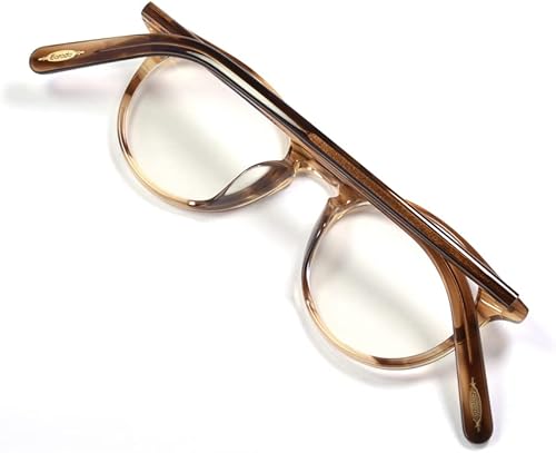 Miniatura 4 de Gafas redondas vintage con lente transparente de acetato de borde redondo grueso para hombres..