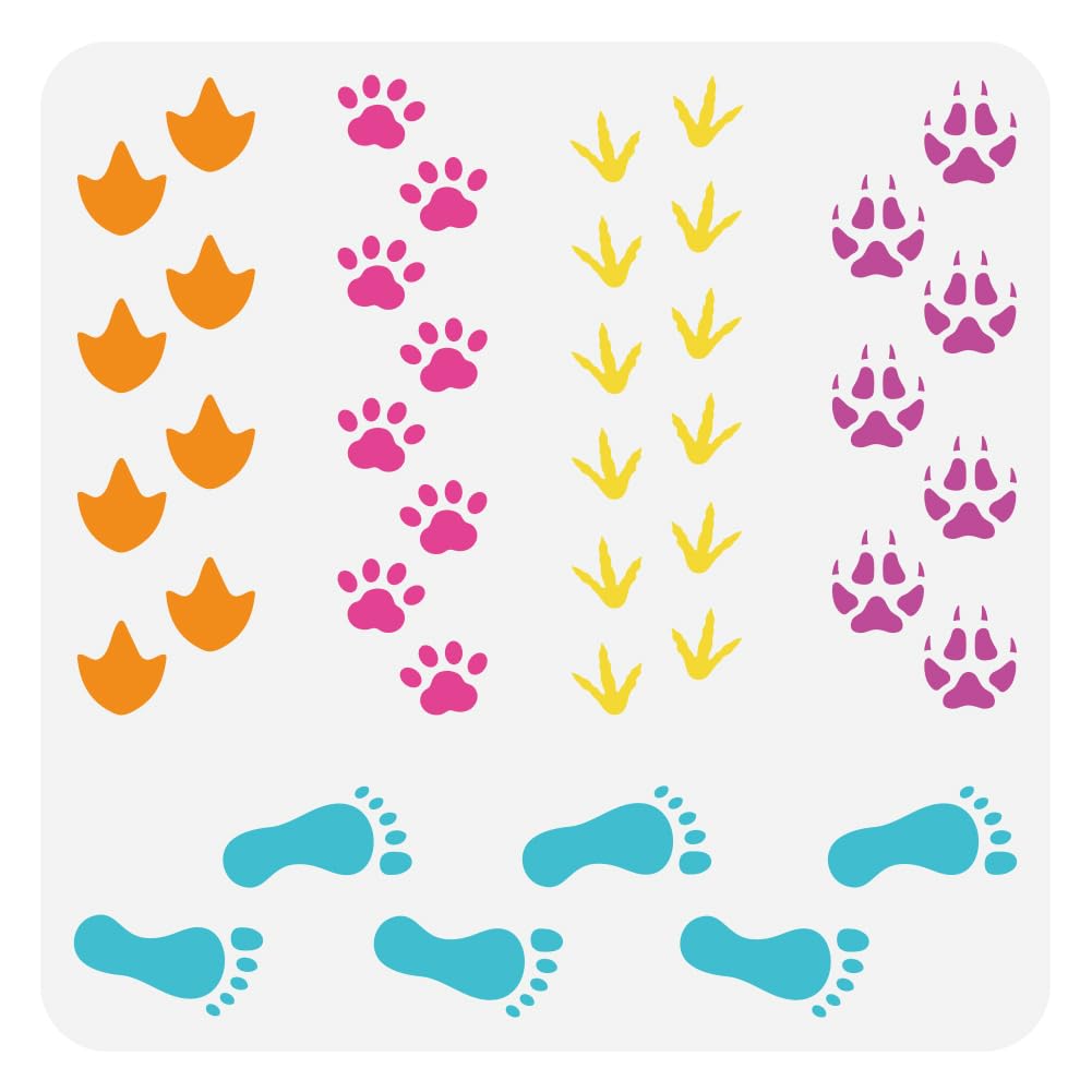 FINGERINSPIRE Stencil per pittura fossili 30 x 30 cm grandi conchiglie trilobite scavate libellula pesce conchiglia disegno gamberetti tartaruga per legno tela tessuto decorazione