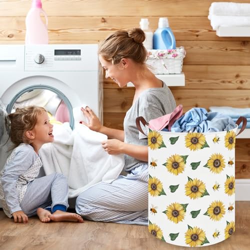 Image of Bee hamper,Waterproof foldable Kids laundry basket,Nursery Hamper,Bee Room decor,Toy organizer,Dirty clothes basket(Bees)
