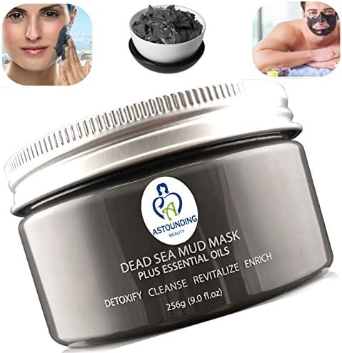 THIS IS THE ONE! Dead Sea Mud Mask+Essential Oils-9 oz-100% Natural Facial Skin Spa Treatment for Face/Body|Detox Cleanse Exfoliate Reduce Minimizer Acne Pore Wrinkles Scar|Blackhead Remover Extractor
