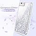 Maxdara Case for iPhone 6S/6 Glitter Case [Tempered Glass Screen Protector] Liquid Floating Bling Sparkle Luxury Shockproof Bumper Pretty Girls Children Case for iPhone 6/6s/7/8 4.7 inches (Silver)