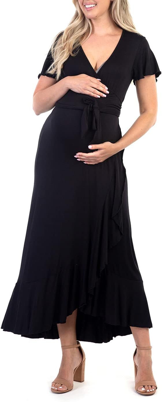 Long or Hi-Low Faux Wrap Dress with Adjustable Belt
