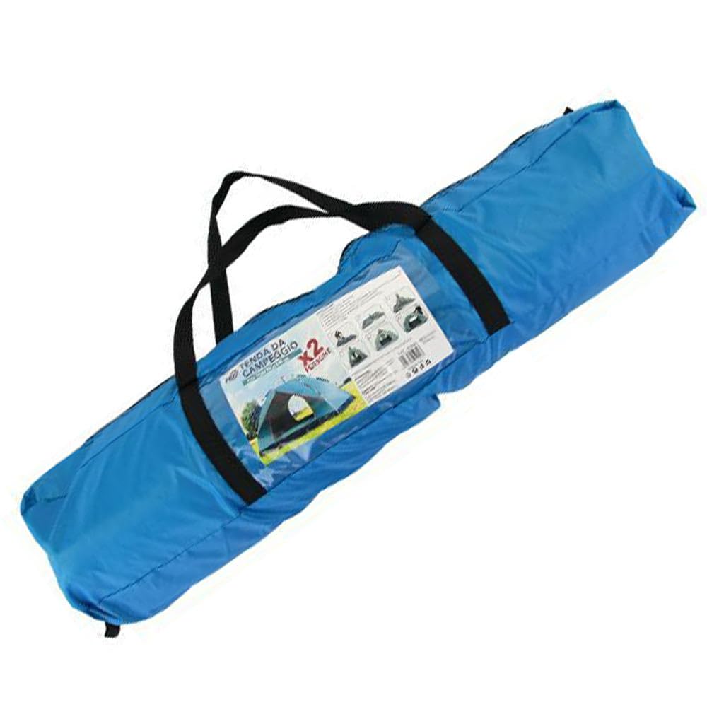 Vetrineinrete® Tenda da Campeggio Impermeabile 2 Posti, 200x150x120 cm, con Chiusura a Zip, Sacca per Trasporto