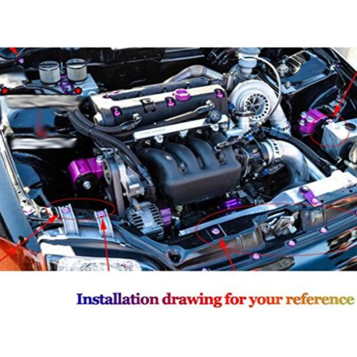 Image of JDMSPEED 20 Pcs Blue CNC Billet Aluminum Fender Washer Engine Bay Dress Up Kit