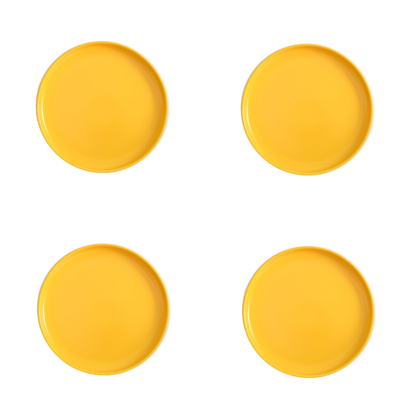 Exquisite yellow ceramic plates, dinner, dessert, salad, bread, party serving, wedding, household, yellow plate set. (4, 6inch)