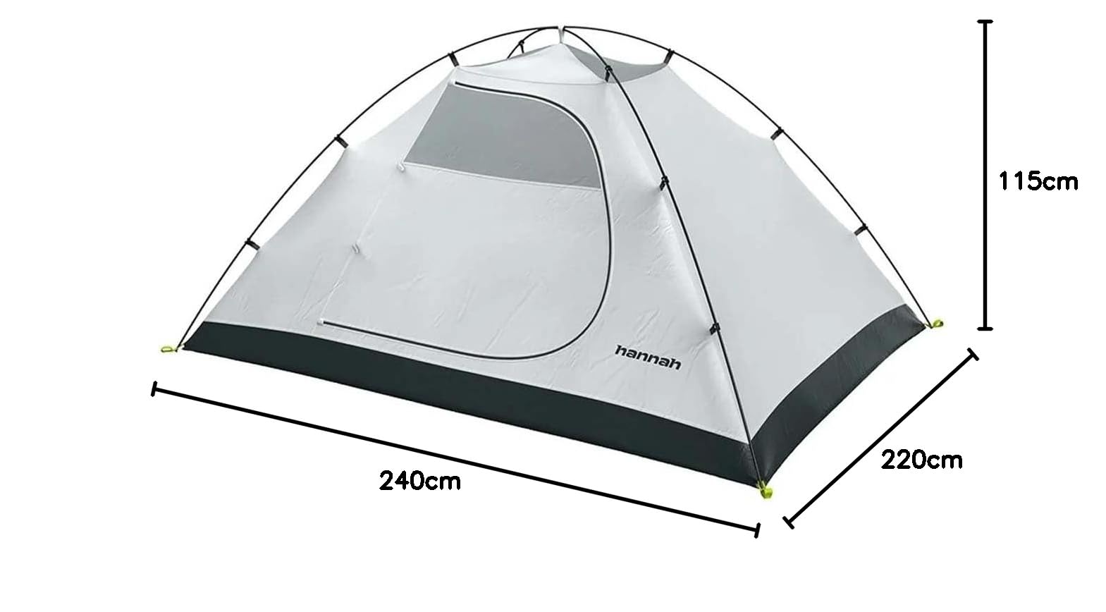 H Hannah Uni – Tienda de campaña Hannah Tycoon 2 Kişilik Comfort Çadır para Adultos, Color Verde y Gris Nube II
