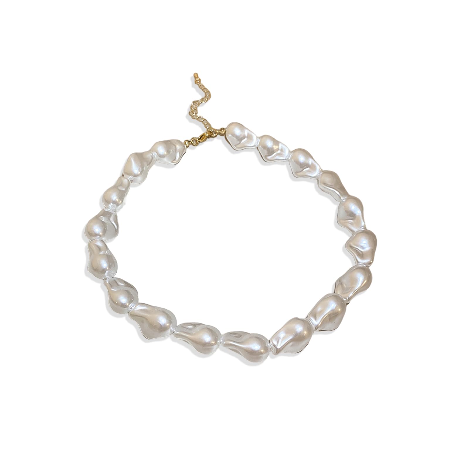 Your Always CharmChunky Pearl Necklace for Women Boho Baroque Pearl Choker Irregular Large Pearls Charm Necklace Wedding Bride Prom Costume Jewelry