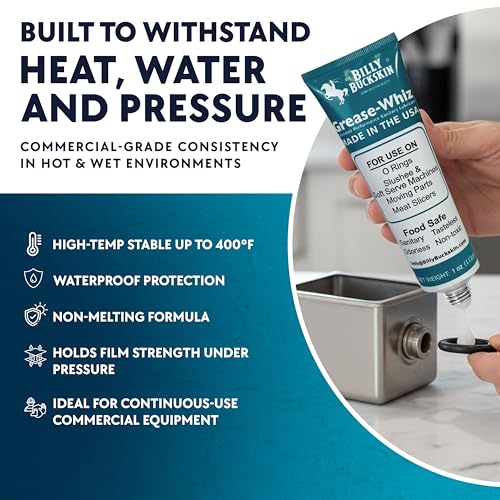 Grease-Whiz Food Grade Grease Lubricant 4oz - Lubricate Ice Cream, Slushee Machine, Beer Kegs, Pools, O Rings - Food Grade Lubricant for Commercial & Domestic Use by Billy Buckskin