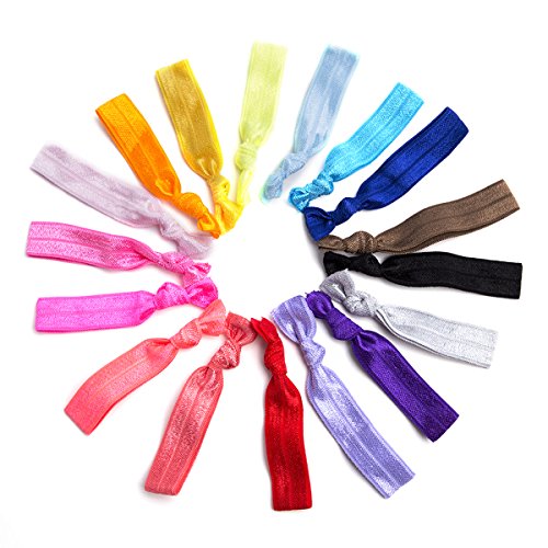 Elastic Hair Ties No Crease Elastic Ribbon Ponytail Holders Hair Bands,Multi Color 100 pcs for girls and woman