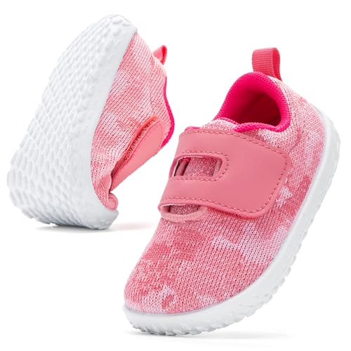 nerteo Toddler Wide Toe Walking Shoes Girls Barefoot Shoes Breathable Lightweight Tennis Shoes4