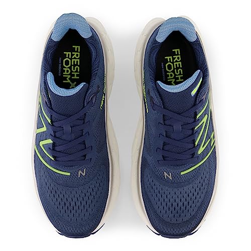 New Balance Men's Fresh Foam X More V4 Running Shoe, Nb Navy/Cosmic Pineapple/Heritage Blue, 10 M