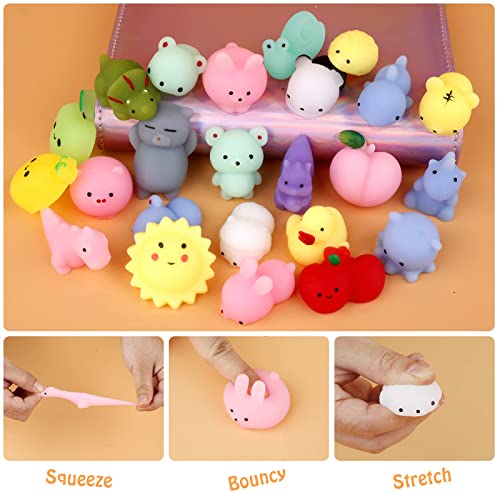 Mini Squishy Pack, miękkie zabawki Moji, 24 sztuki, zabawki Fidget Toys, mini Kawaii ze zwierzętami Squishies, torebki imprezowe, wypełniacz, antystresowe, zabawki dla dzieci i dorosłych, na Boże