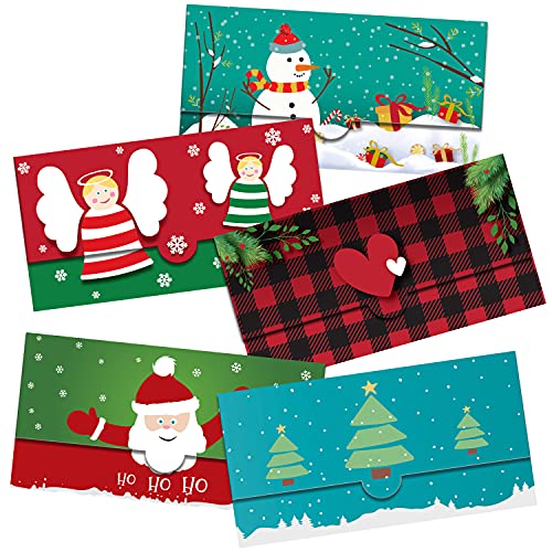 Money Christmas Cards With Envelopes - 30 Pieces Set Christmas Money Cards With Envelopes - Money Holder Christmas Cards Money Holder - Money Envelopes For Cash Christmas In 5 Colorful Designs #TOP5
