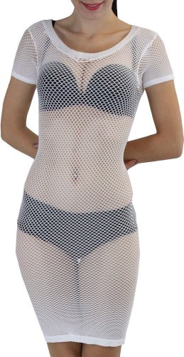 Image of ToBeInStyle Women's Stretch See Through Fishnet Novelty Mini Rave Party Dress