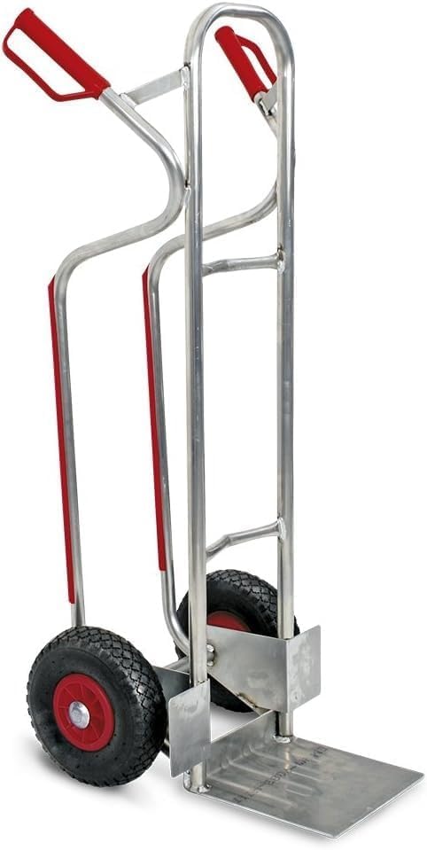 Camión de saco resistente con marco de aluminio a prueba de pinchazos, perfecto para un transporte seguro y apilamiento en almacenes o sitios de construcción