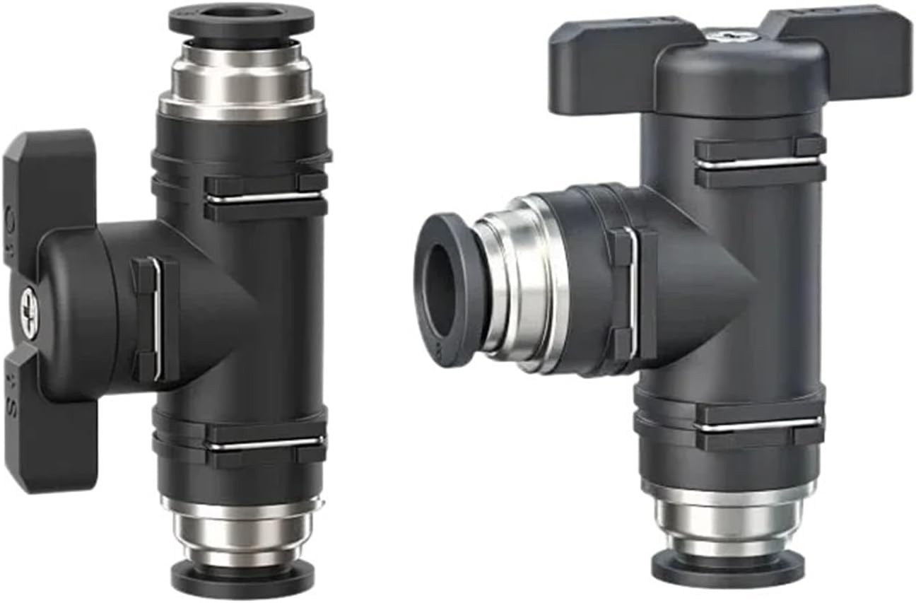 Pneumatic Manual Valve BUC BUL BUM Black Quick Coupling Steering Switch Ball Air Hose 4 6 8 10 12mm Straight Elbow 1Pcs(BUL6mm)