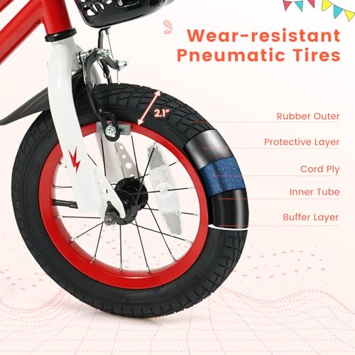 Image of BABY JOY Kids Bike, 12 14 16 18 Inch Boys Girls Bike for 3-8 Years w /Training Wheels, 20 Inch Children Bicycle for 8+ Teens w /Kickstand, Handbrake, Coaster Brake & Removable Basket, Sporty Bicycle