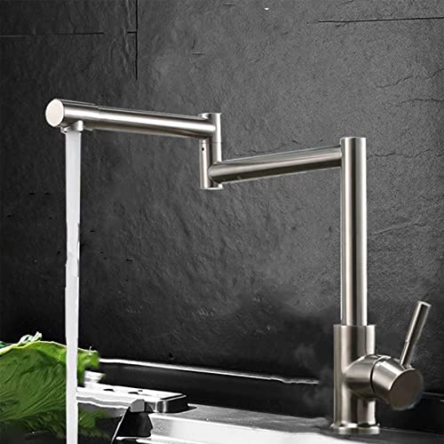 Robinet de remplissage de marmite en acier inoxydable brossé monotrou