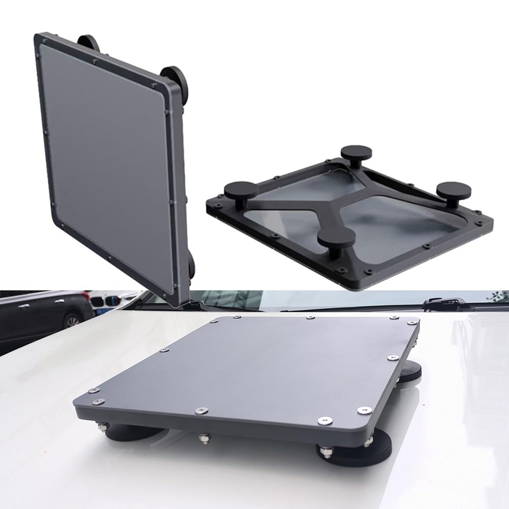 Mini soporte magnético de montaje con cubierta de lluvia, base de aleación de aluminio, techo de vehículo de sujeción fuerte de 4 imanes, accesorio gris