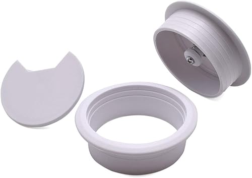 Miniatura 2 de Kit de ojales y bridas de alambre blanco de 2 pulgadas (1.969 in) de plástico ABS, organizador de cables para escritorio de computadora (2 ojales de