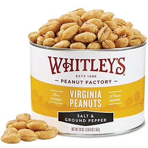 Whitley’s Salt &amp; Ground Pepper Virginia Peanuts - Super Extra-Large, 20 oz