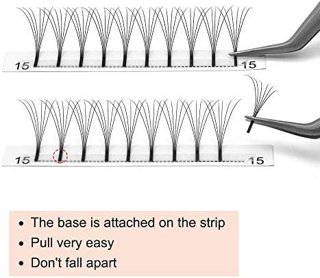 Pre Made Fan Eyelash Extensions 5D-C-0.07-9 Long Stem Pre Fanned Russian Volume Lashes 0.07 0.10 Premade Fans Eyelash Extension C D curl Lash Extension 5D-C-0.07-9 - Image 3