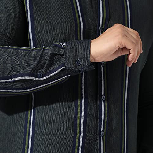 Image of Instafab Plus Men's Button Up Regular Fit Shirt for Casual Wear Modern Clothing Shirt Crafted with Regular Sleeve, Comfort Fit & High-Performance for Everyday Wear