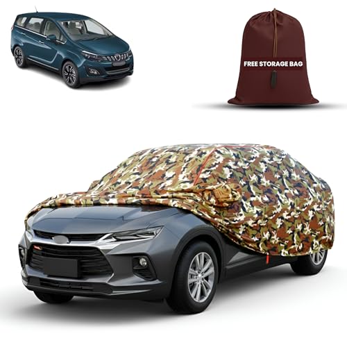 Image of MORNYRAY Car Cover for Mahindra Marazzo | Fully Waterproof Car Body Cover | with Mirror & Antenna Pocket | Dustproof, Windproof & Anti-Scratch Lining, Camouflage