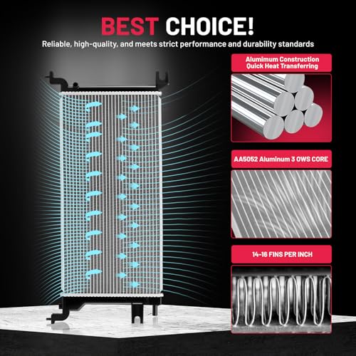 Image of BDFHYK 13304 Aluminum Radiator for Nissan Altima 2007-2011, CU13304, 1-Row 16mm Core, Direct Fit Replacement, OE 21457JA800 NI3011100