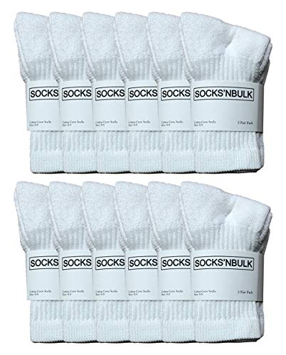 12 Pairs Of Yacht & Smith Wholesale Kids Crew Socks, Childrens Cotton Casual Crew Socks Size 4-6