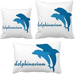 Blue Ocean Housse de coussin Motif dauphins