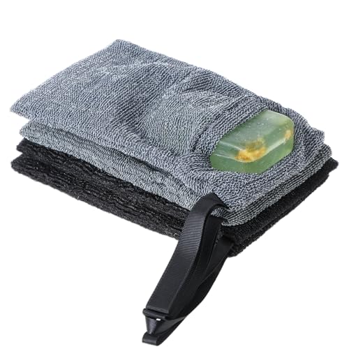 4 bolsas de jabón, bolsas de jabón sólido, esponja exfoliante corporal, espuma de doble capa
