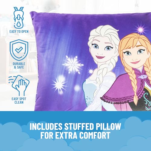 Image of Jay Franco Kids Slumber Bag and Pillow - 54 x 27 Inch Comfy Indoor Sleeping Bag for School and Sleepovers, 2 Piece Set, Purple - Frozen