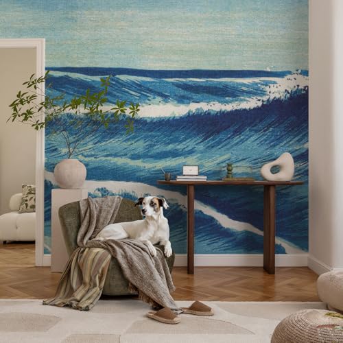 Pose murale facile pour ce grand décor mural intissé vagues de la mer