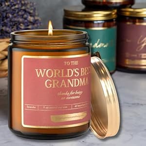 World's Best Grandma Candle - Natural Soy Candle for The Best Grandparent Ever; Christmas Gift for Grandmas; Grandmother Present Ideas | Gifts Idea from Grandson or Granddaughter for Grandparents Worlds Best Grandma Candle Natural Soy Candle for The Best Grandparent Ever Christmas Gift for Grandmas Grandmother Present Ideas Gifts Idea from Grandson or Granddaughter for Grandparents