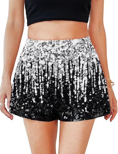 Short à paillettes femme taille haute MANER extensible pour soirée
