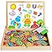 Produktbild yoptote Holzpuzzle Spielzeug ab 3 Jahre Magnetspiel Holzpuzzle Kinder Doppelseitiger Tafel Magnet Puzzle ab 2 Jahre Montessori Kinderspielzeug Reisespiele Geschenk Mädchen Junge 2 3 Jahre