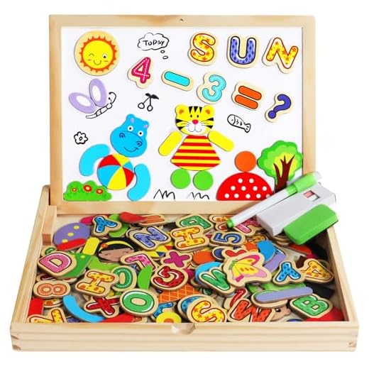 Yixin Puzzle Enfant 3 Ans Jouet en Bois Magnétique Jeux Educatif Montessori Tableau Enfants Double Face Cadeau pour Enfant Fille Garcon 3 4+Ans 90 Pièces