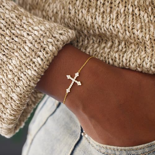 Image of STORYJEWELLERY Christian Gifts for Women, Cross Bracelet, Encouragement Religious Gifts for Women, Inspirational Faith Gift, Confirmation and Baptism Gift