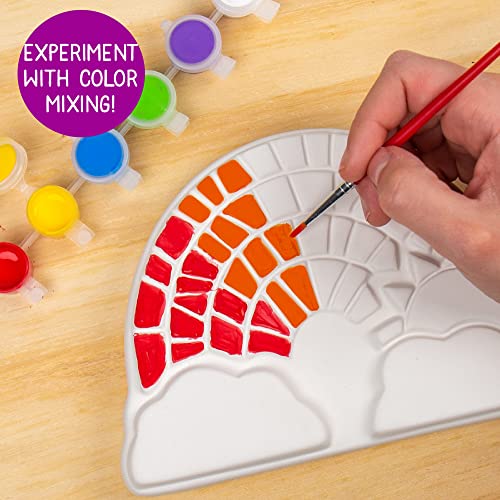 Image of Creative Roots Paint Your Own Rainbow Stepping Stone Craft Kits for Kids, Ceramics to Paint, Ages 6+