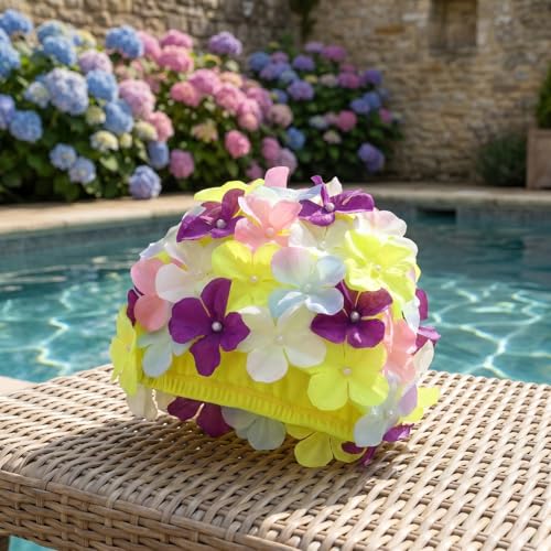 Bonnet de bain à fleurs pour ne plus serrer les cheveux longs - 5
