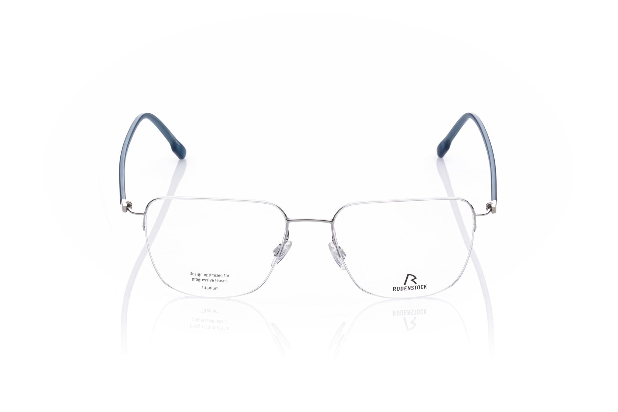 Rodenstock R7144 oprawki okularów na receptę srebrne niebieskie 54