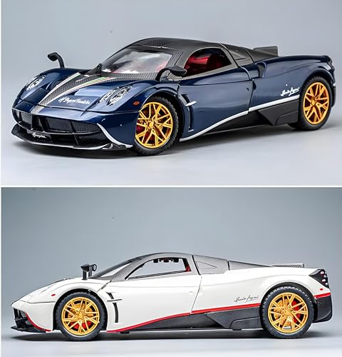 Image of 1:32 Scale Pagani Die-Cast Model Car - Alloy Metal Body Toy Car with Openable Doors, Pullback Action, Light & Sound Effects (Pagani White)