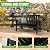 Backyard Expressions Poly Patio Bench (800 Lb Capacity) – Weatherproof Outdoor Bench, Low Maintenance, Heavy-Duty Recycled Material – Ideal for Porch, Patio & Park (Black Woodgrain Look)